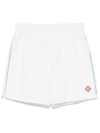 Casablanca monogram towelling shorts - men - Cotton/Polyamide/Cotton/Elastane/Polyester - S - White