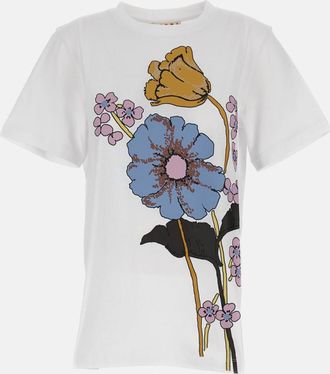 Marni White Floral Print T-Shirt