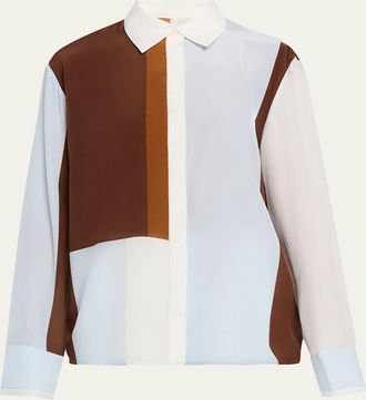 Sir. Marais Button-Front Silk Shirt