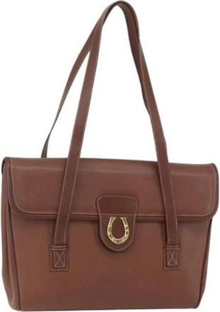 Gucci Pre-owned Vintage Schoudertas - Dames - Vintage Schoudertas - Bruin - ONE Size - Leer - Vintage