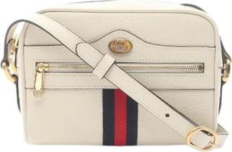 Gucci Pre-owned Cross Body Bags, female, Beige, Size: ONE SIZE Pre-owned Ophidia Leather Shoulder Bag