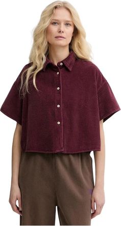 American Vintage Padow Shirt - Dames - Overhemden - Rood - L - Katoen - Overhemden