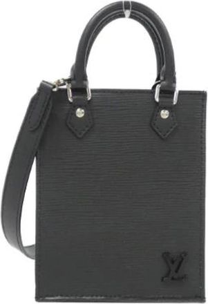 Louis Vuitton Vintage, unisex, Zwart, ONE Size, Leer, Pre-owned Petit Sac Plat Epi Bag