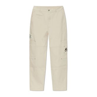 Moose Knuckles Wide Trousers, male, Beige, Size: S Cotton Cargo Pants