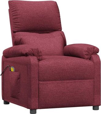 vidaXL Sill&oacute;n De Masaje De Tela Rojo Tinto Vidaxl