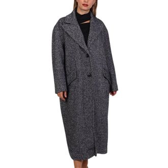 HUGO BOSS Jassen, Dames, Grijs, L, Leer, Single-Breasted Coat