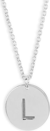 Meshmerise Initial Disc Pendant Necklace in White-L at Nordstrom Rack