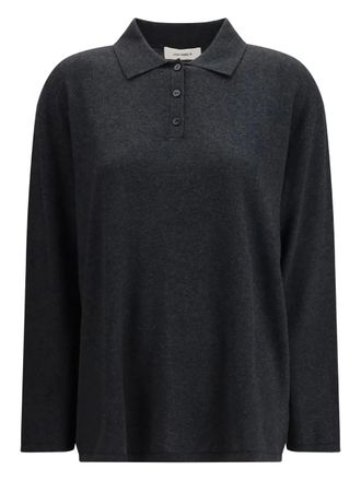 Lisa Yang Caisa buttoned collar polo top - Grijs