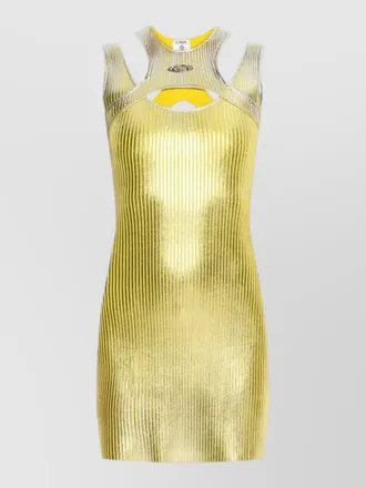 Casablanca metallic cut out ribbed mini dress