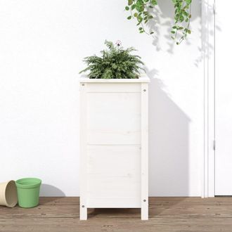 vidaXL Vidaxl - Jardinera Madera Maciza De Pino Blanco 40x40x78 Cm