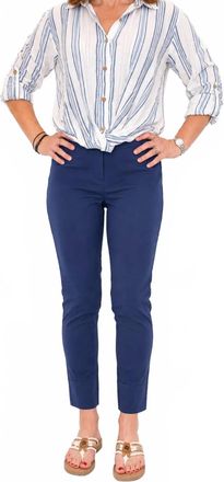 Godske Womens Robell Bella Pull-On Stretch Trousers In Liberty Blue