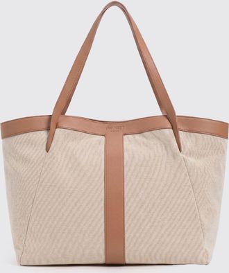 Twinset Borsa a spalla in canvas e pelle