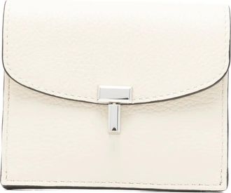Toteme T-lock leather cardholder - Beige