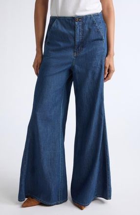 Veronica Beard Digby Wide Leg Jeans in Starry Night at Nordstrom, Size 12