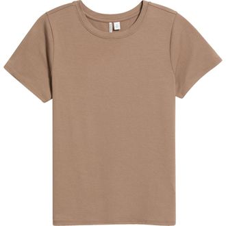 Nordstrom Pima Cotton Blend Crewneck T-Shirt in Brown Lentil at Nordstrom, Size Xx-Large