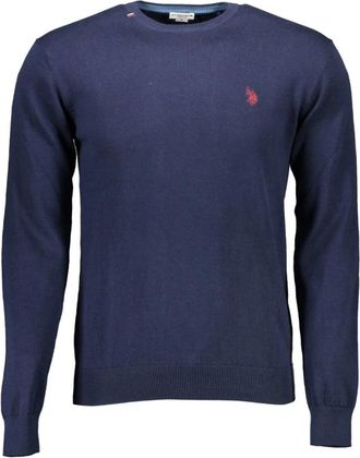 U.S.Polo Association Blauwe Crewneck Sweater Burt - Heren - Ronde hals truien - Blauw - M - Katoen - Truien & Vesten