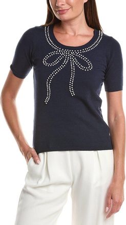 T Tahari Bow Embellished Pullover