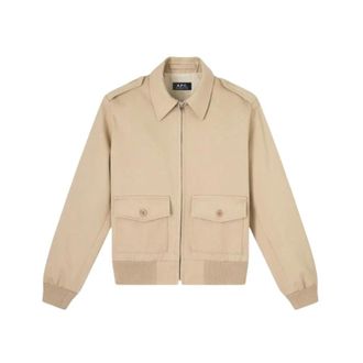 A.P.C. Bomber Jackets, male, Beige, Size: XL Bomber Jackets
