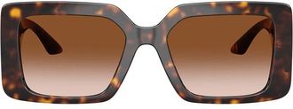 Versace VE4505U Rectangle Full Rim Dark Havana Sunglasses - Brown