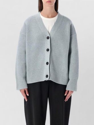 STUDIO NICHOLSON merino wool v neck ribbed knit top