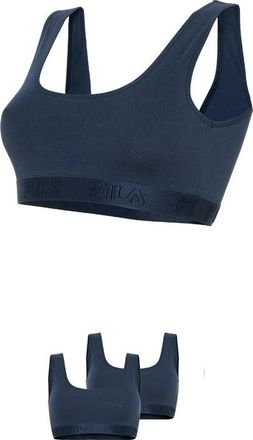 Fila B&uuml;gelloser BH FILA, Damen, Gr. XL, N-Gr, navy, Obermaterial: 95% Baumwolle, 5% Elasthan, BHs B&uuml;gelloser BH, elastisches Unterbrustband, Baumwollmix