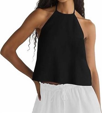 Bella Dahl Womens Tie Neck Halter Top In Black