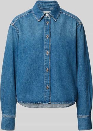 Sams&oslash;e & Sams&oslash;e Relaxed Fit Jeansbluse mit Knopfleiste Modell CELIA in Blau, Gr&ouml;&szlig;e XL