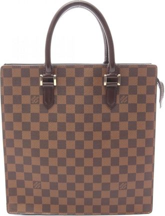 Louis Vuitton Brown Coated Canvas Leather Handbag Tote Bag (Pre-Owned)
