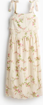 H&M MAMA Stillkleid mit Bindetr&auml;gern - Cremefarben/Gebl&uuml;mt