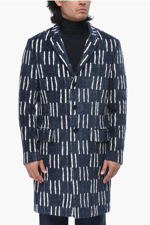 Off-white Velour Coat SHIBORI With Geometric Pattern size 50