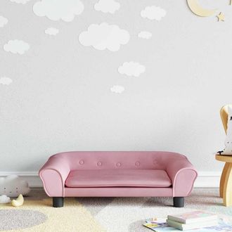 vidaXL Sof&aacute; Para Ni&ntilde;os De Terciopelo Rosa 70x45x26 Cm Vidaxl