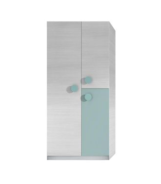 F.R.S. Armario Ropero Violeta 3 Puertas Abatibles Acabado Blanco/verde Acqua 200 Cm(alto) 90 Cm(ancho) 52 Cm(fondo)