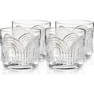 Viski Beau Crystal Lowball Tumblers Set of 4 in Clear at Nordstrom