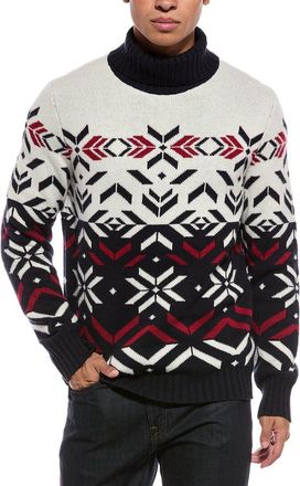 N.Peal N. PEAL Jacquard Pattern 100% Cashmere Turtleneck Sweater