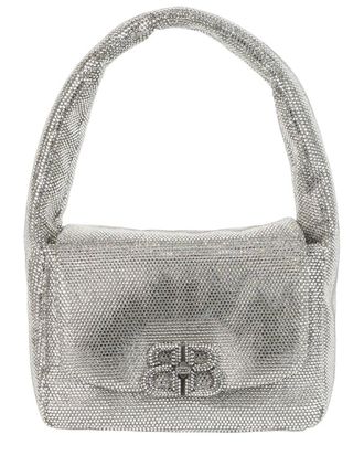 Balenciaga Small Monaco Leather Sling Bag In Strass