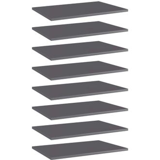 vidaXL Estante Estanter&iacute;a 8 Uds Contrachapada Gris Brillo 60x40x1,5 Cm Vidaxl