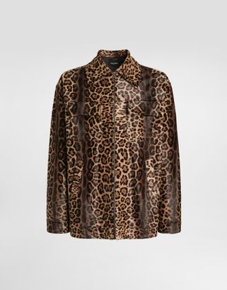 Dolce & Gabbana Leopard-print Pony Shirt-style Jacket - Man Coats And Jackets Multi-colored 48