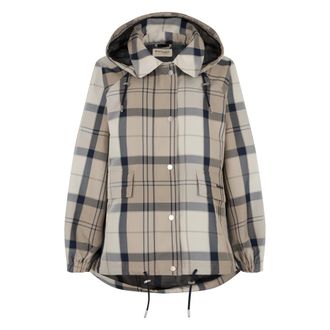 Barbour Light Jackets, female, Beige, Size: XS Ballina Check Showerproof Jacket