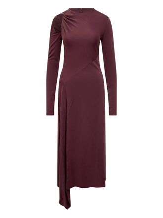 Victoria Beckham asymmetric draped midi dress - Red