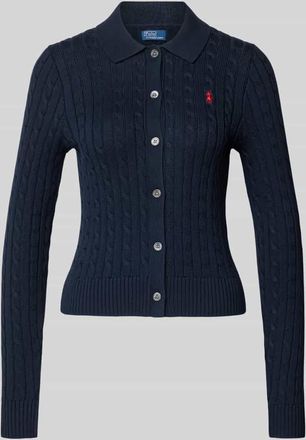 Polo Ralph Lauren Slim Fit Strickjacke aus reiner Baumwolle in Marine, Gr&ouml;&szlig;e XXL