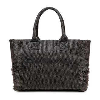 Pinko Beach Shopper Rafia - Dames - Shoppers - Zwart - ONE Size - Tassen