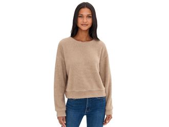 Splendid Fallon Fuzzy Crew Neck Womens Sweatshirt Macchiato : LG (Womens 10-12), Nylon/Polyester