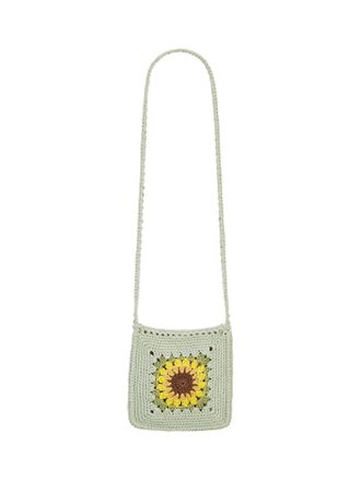 Yumi Handmade Green Sunflower Crochet Bag