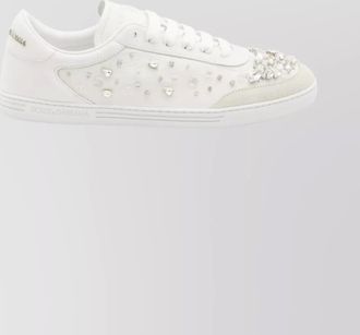 Dolce & Gabbana rhinestone decorated leather sneakers