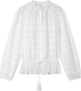 Isabel Marant Polly Top - Dames - Blouses - Wit - M - Katoen - Overhemden