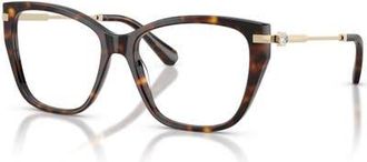 Swarovski 53mm Cat Eye optical glasses in Tortoise at Nordstrom