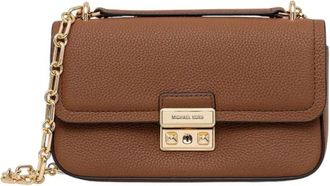 Michael Kors Tribeca Schoudertas - Dames - Schoudertassen - Beige - ONE Size - Leer - Tassen