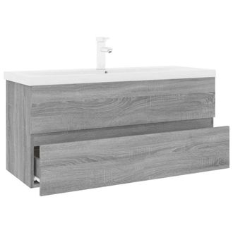 Berkfield Home Sink Cabinet with Built-in Basin Grey Sonoma Engineered Wood