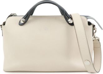 Fendi Selleria By The Way Satchel Leather Neutral Leather Handbag (Pre-Owned)
