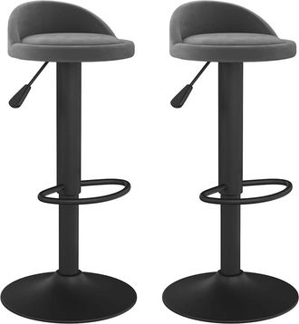 vidaXL Taburetes De Cocina 2 Unidades Terciopelo Gris Oscuro Vidaxl